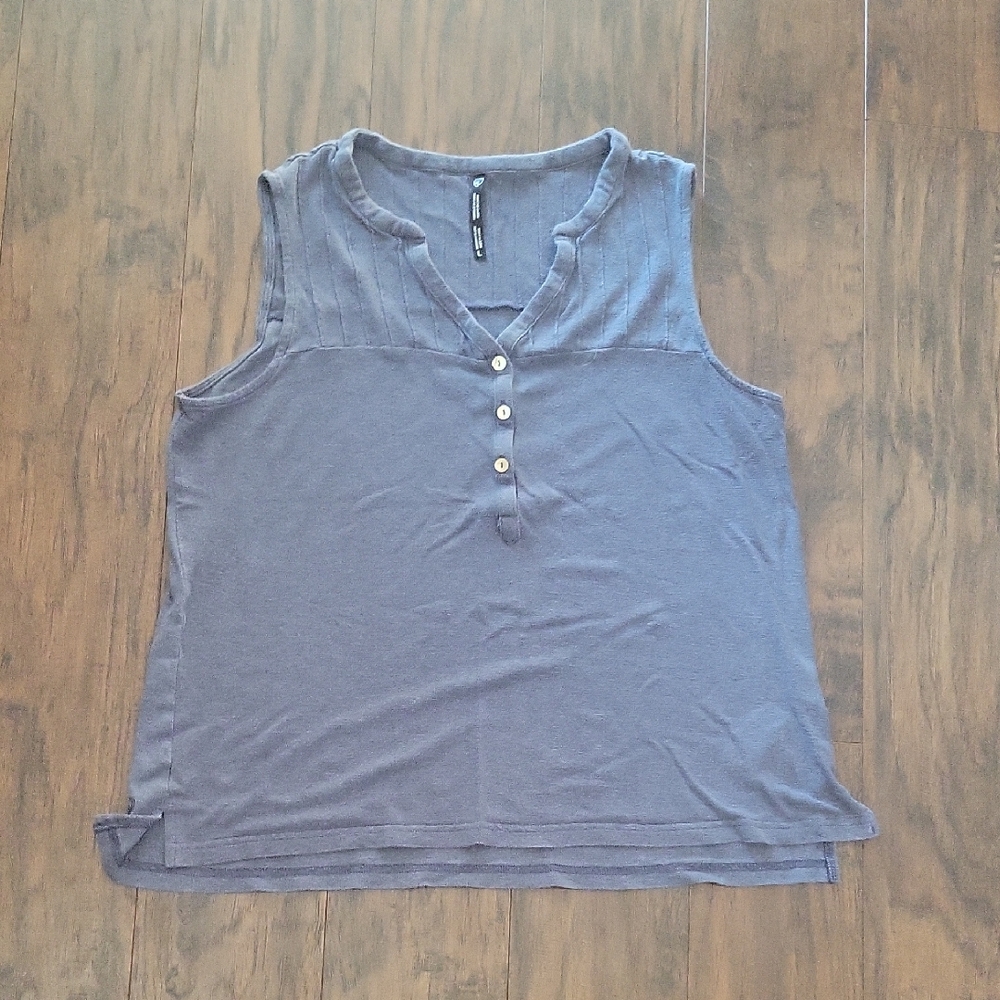 Kuhl Slate Blue Sleeveless Henley Tank